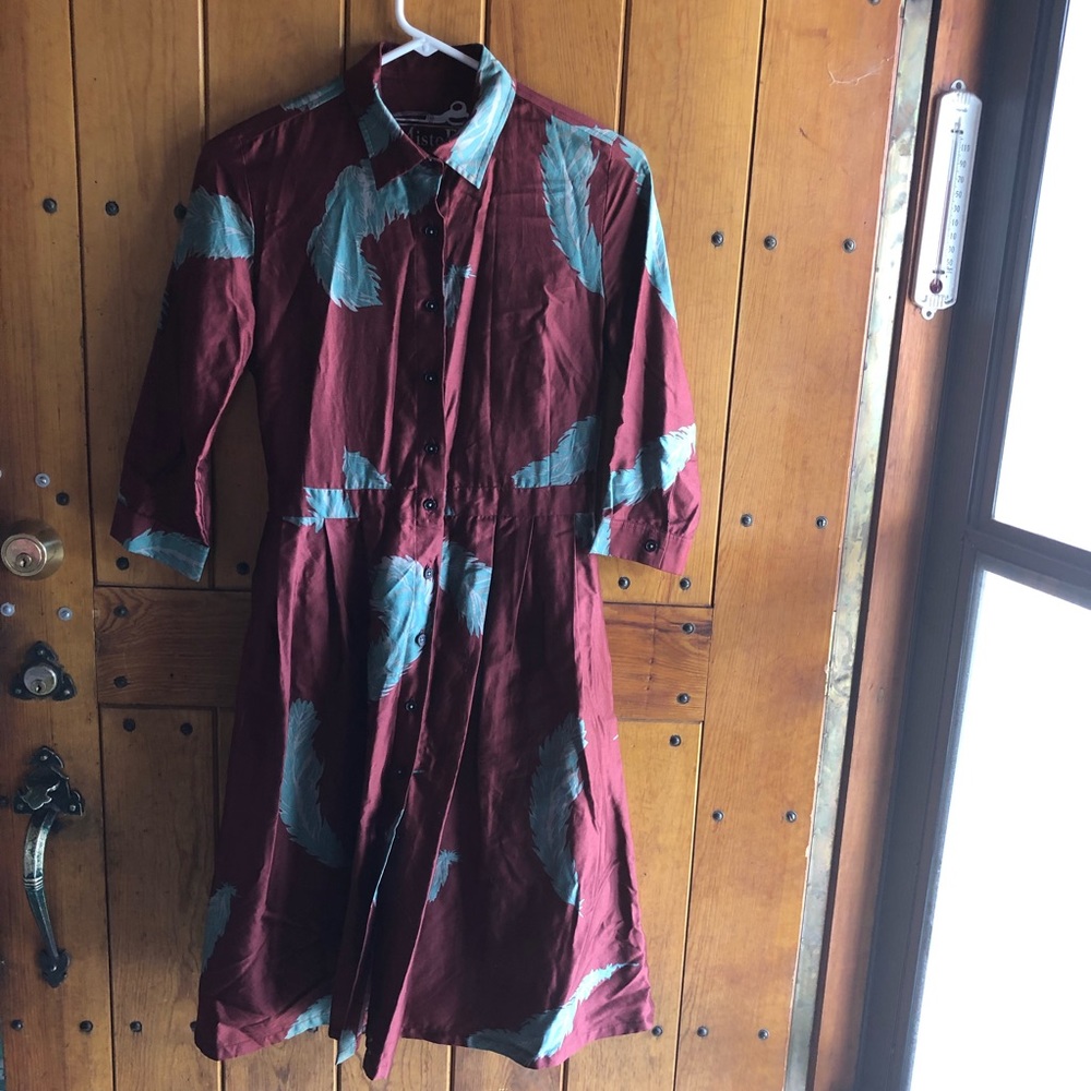MisteR (NZ) Cotton Sateen Buttondown Feather Dress